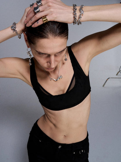 Silver Reshaped Romance Vintage Mermaid Link Bracelet