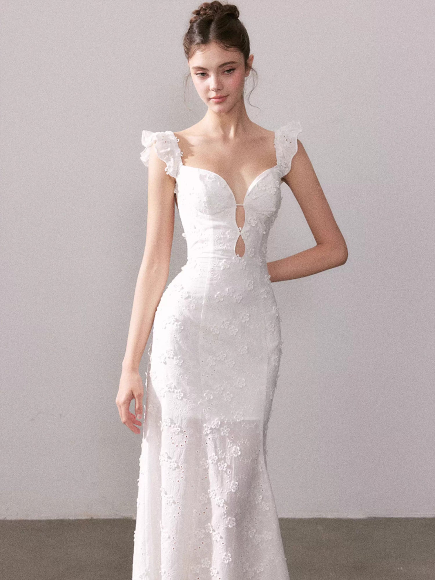 Mist Blossom Lace Maxi Dress