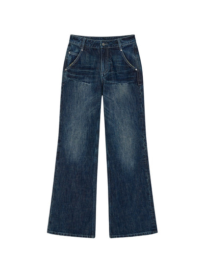 Loose Straight-Leg Denim Pants