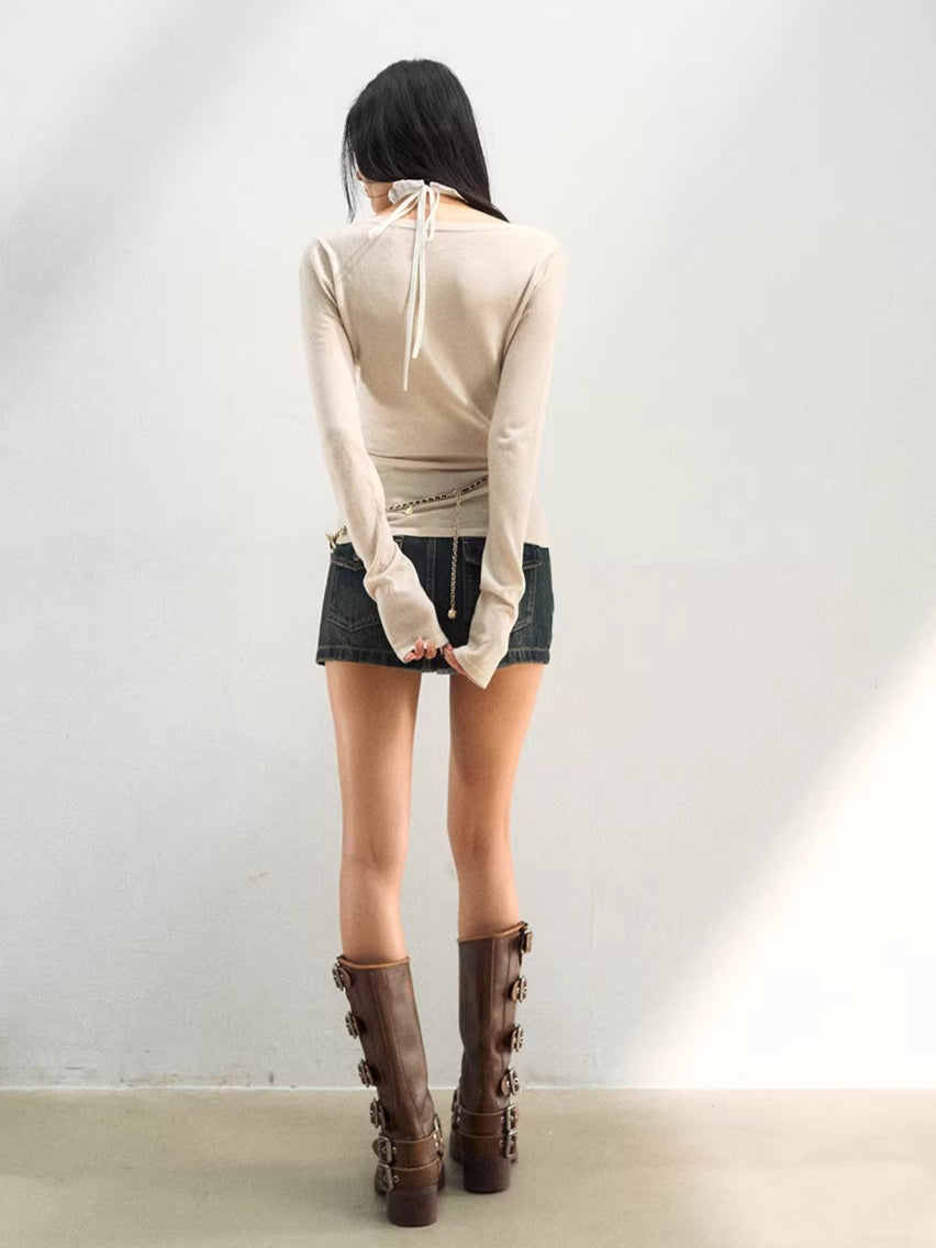 Patchwork Layered-Effect Knit Top