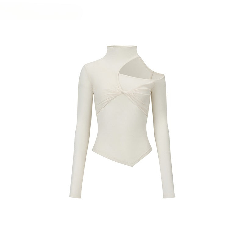 Cut-Out Tencel Long Sleeve T-shirt