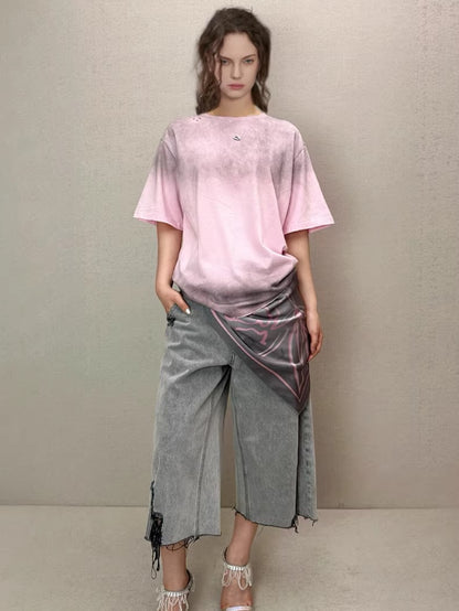 Spray-Print Loop Logo Cotton T-Shirt