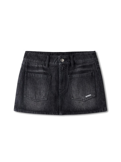&quot;Caracal Series&quot; Washed Mini Skirt - CHINASQUAD
