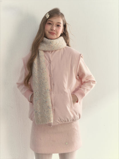 Twist-Knit Speckled Vintage Long Warm Style Wool Scarf