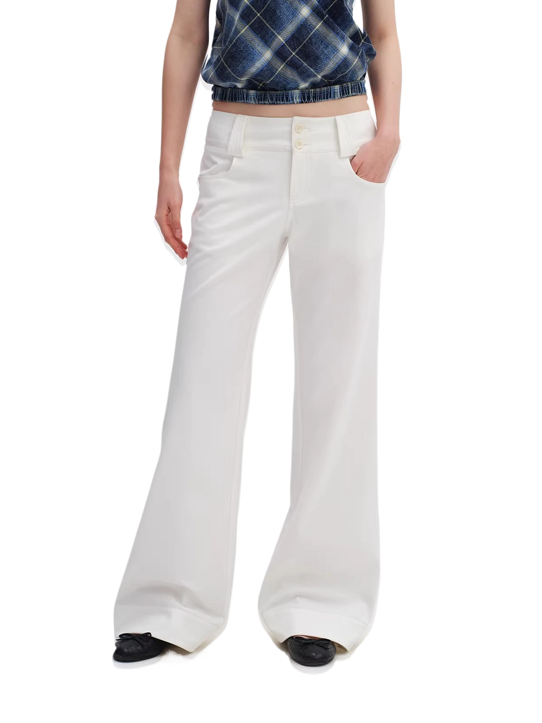 Low-Rise Wide-Leg Tailored Trousers