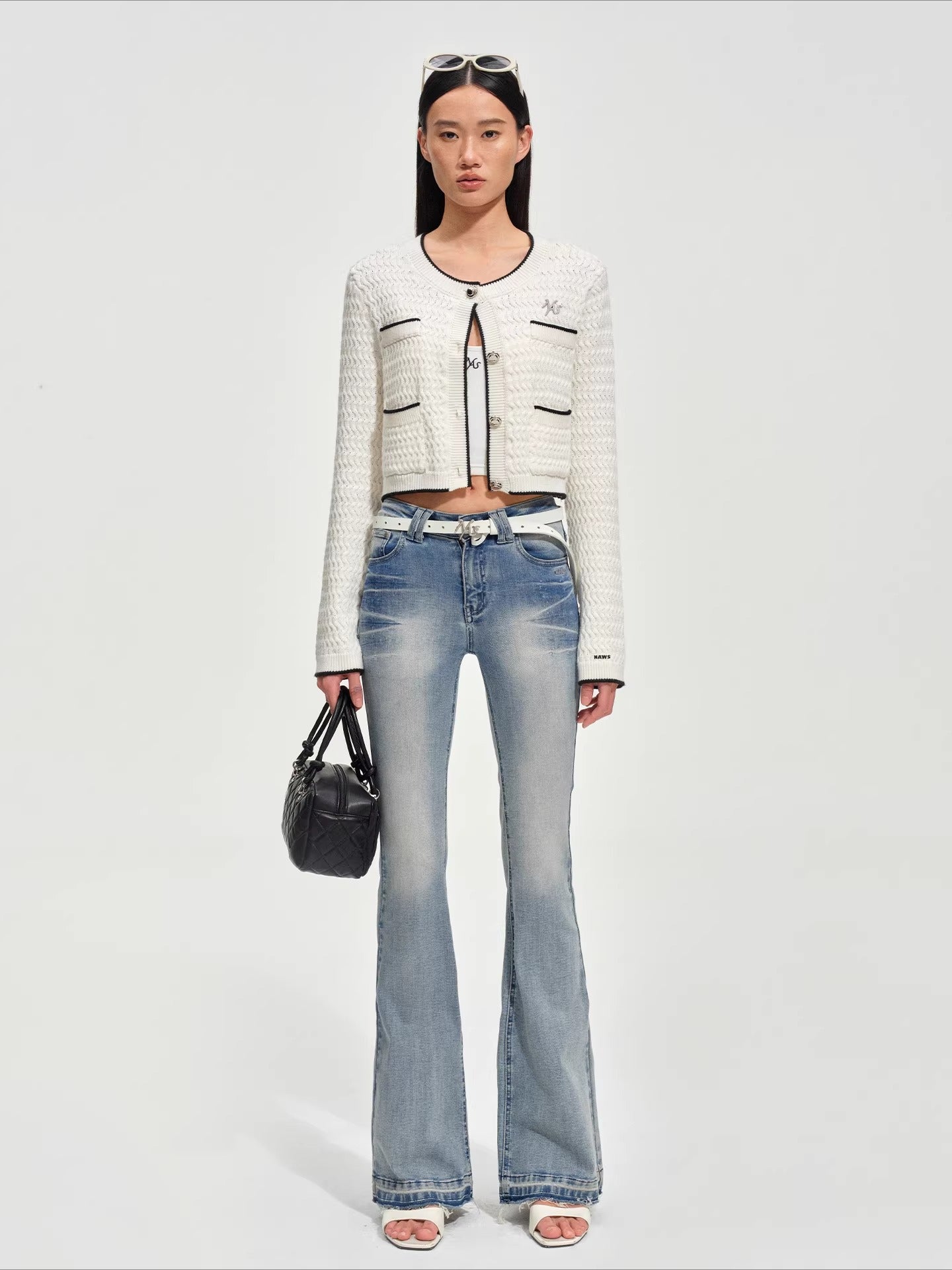 Wanderer Knight Cropped Cable-Knit Cardigan