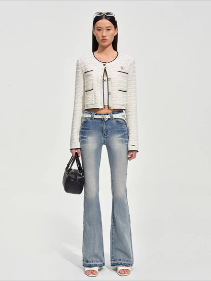 Wanderer Knight Cropped Cable-Knit Cardigan