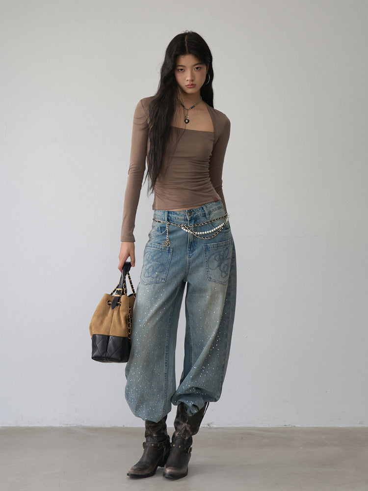 One-Shoulder Strapless Long-Sleeve Blouse - CHINASQUAD