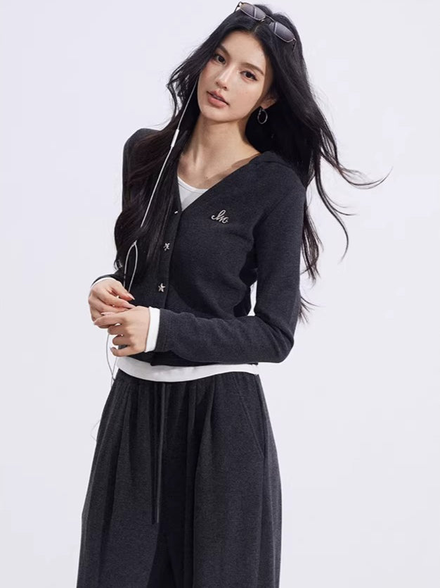 Layered Hooded Knit Set