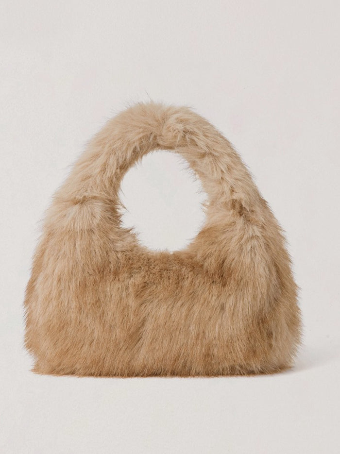 Cross Relic Faux Fur Stone Bag