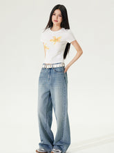 Color Diamond Floral Regular Shoulder T-shirt - CHINASQUAD