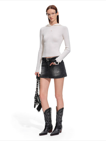 Dawn Hooded Wool Knit Turtleneck