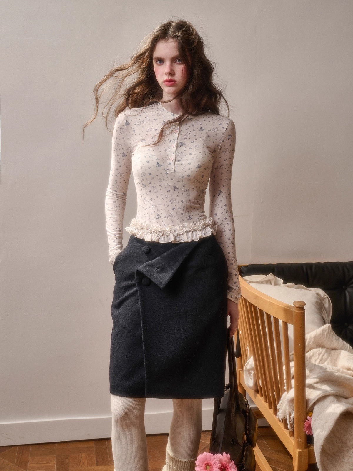 Little Velvet Bunny Printed Fitted T-Shirt