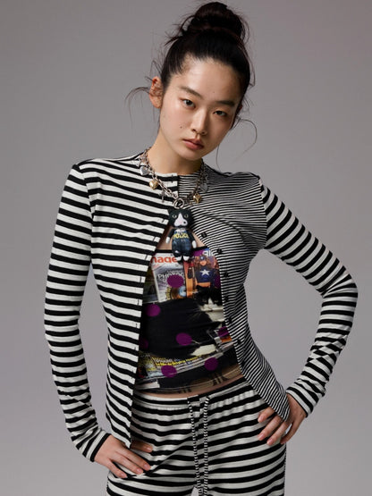 Reversible Striped Cardigan &amp; Pants Set