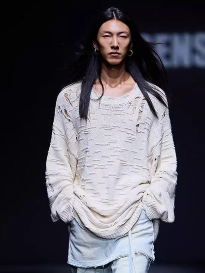 Texture Relaxed-Fit Yarn Knit Sweater