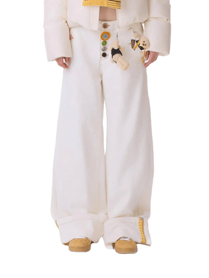 Tailor Bear Unisex Wide-Leg Denim Trousers