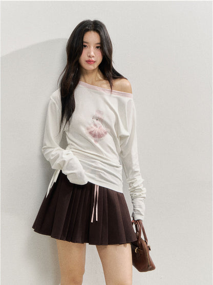 Brown &amp; Navy College Pleated Skirt - CHINASQUAD