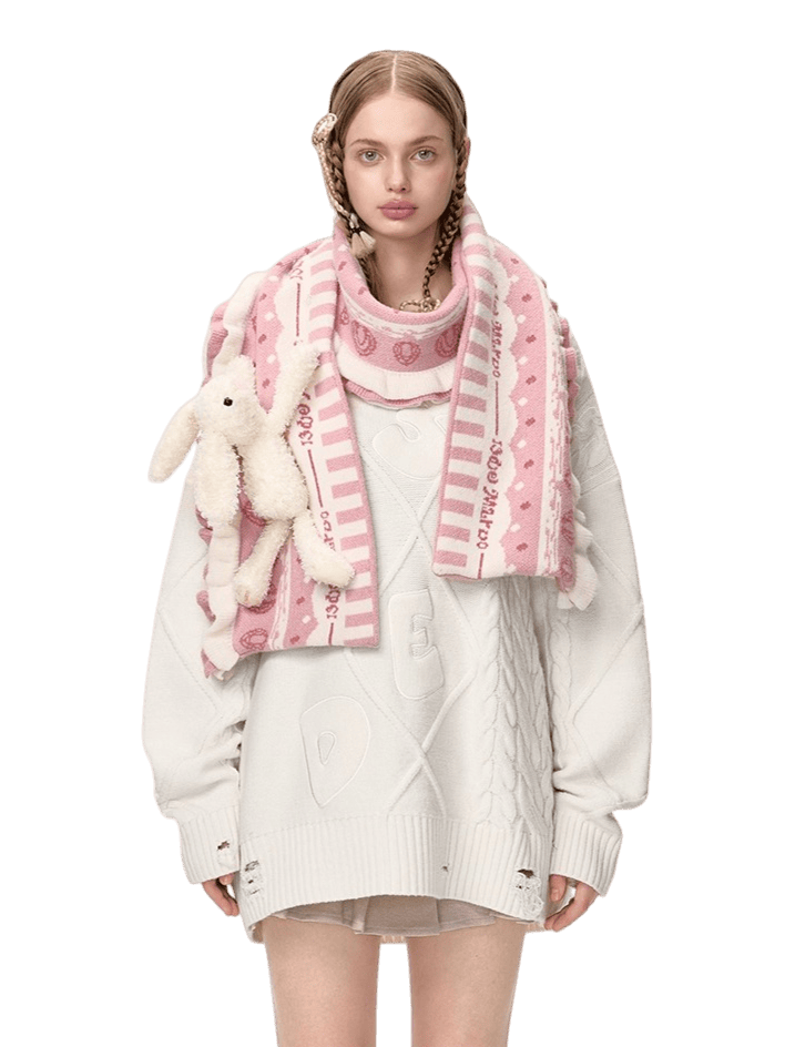 Layered Knit Cake Scarf