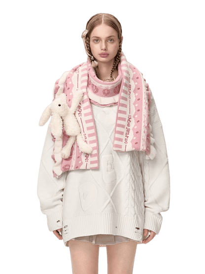 Layered Knit Cake Scarf