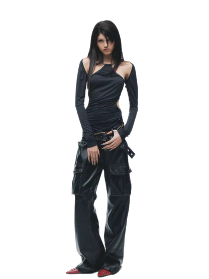 Y2K Convertible Halter Layered Two-Piece Top