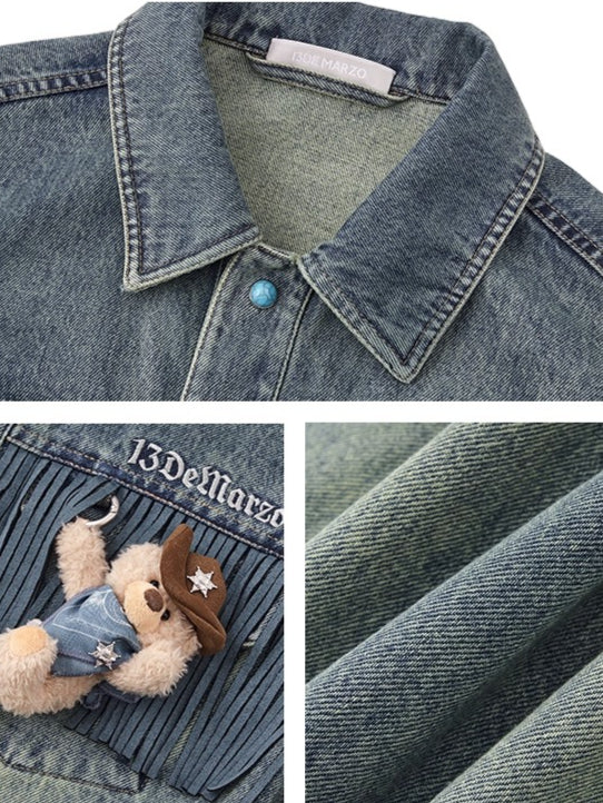 Western Fringe Denim Jacket