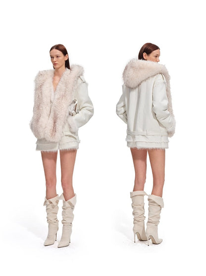 Polar Eco Fox Fur Hooded Scarf Hat