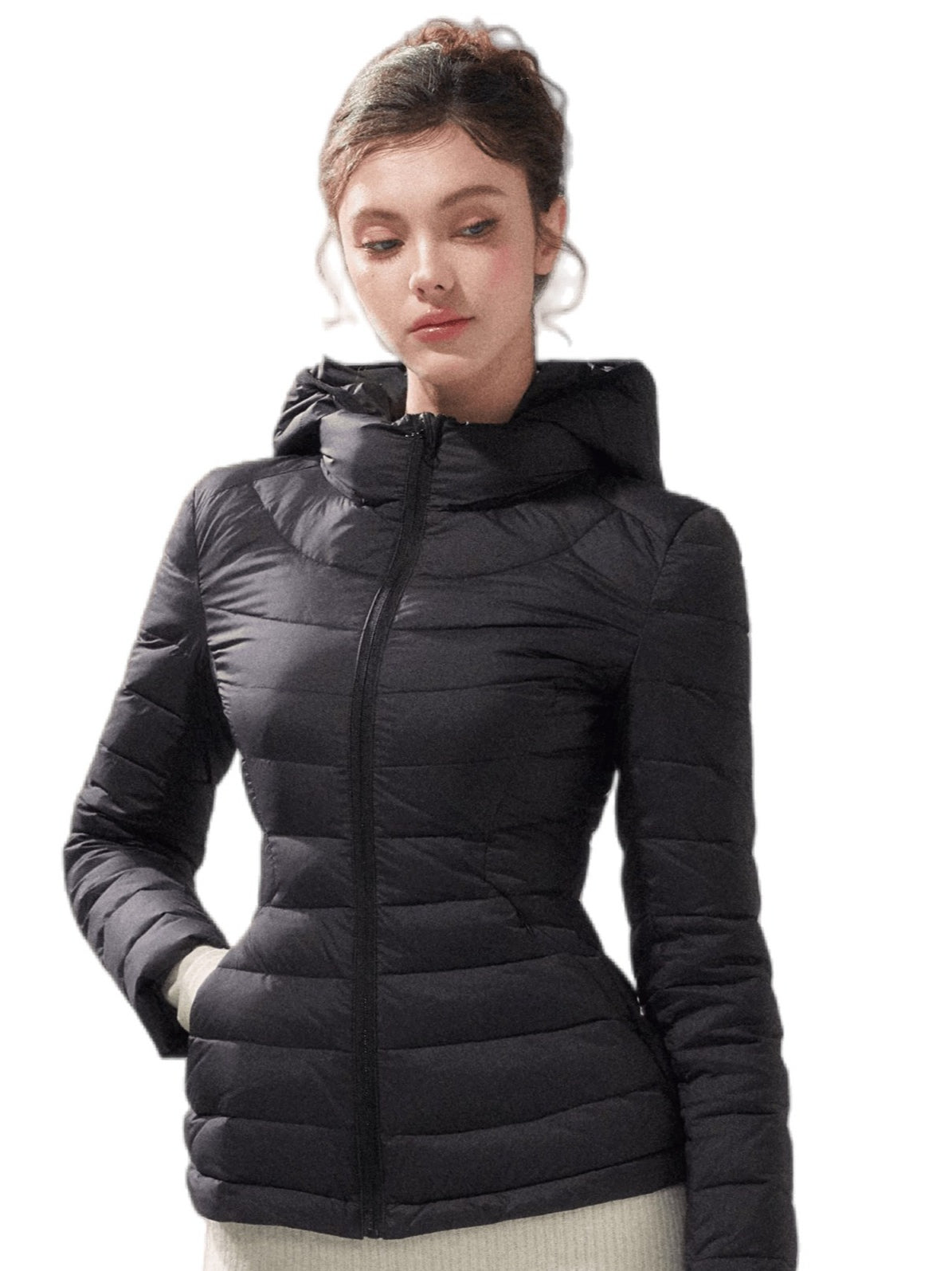 Lightweight 90% Down Quilted Stand-Collar Coat