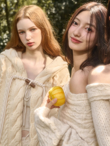 Snow Yarn Wool Chunky Knit Cardigan