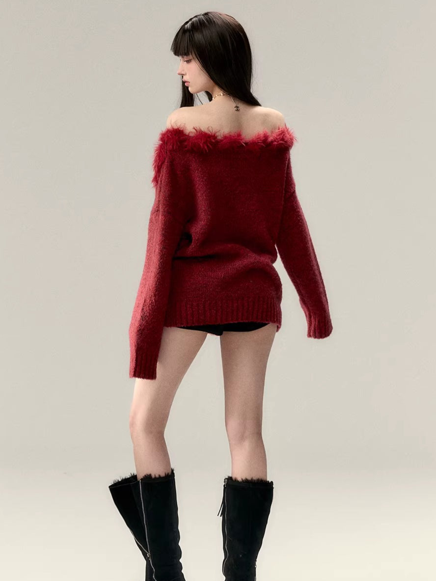 Color-Blocked Wool-Blend Knit Top