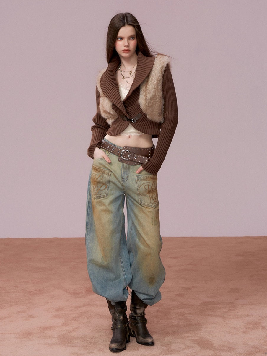 Vintage Wash Loose Denims Pants