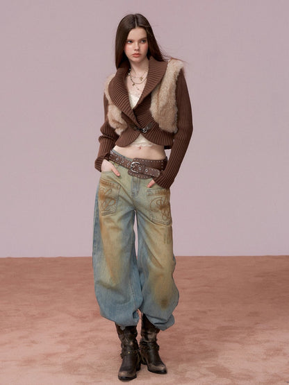 Vintage Wash Loose Denims Pants