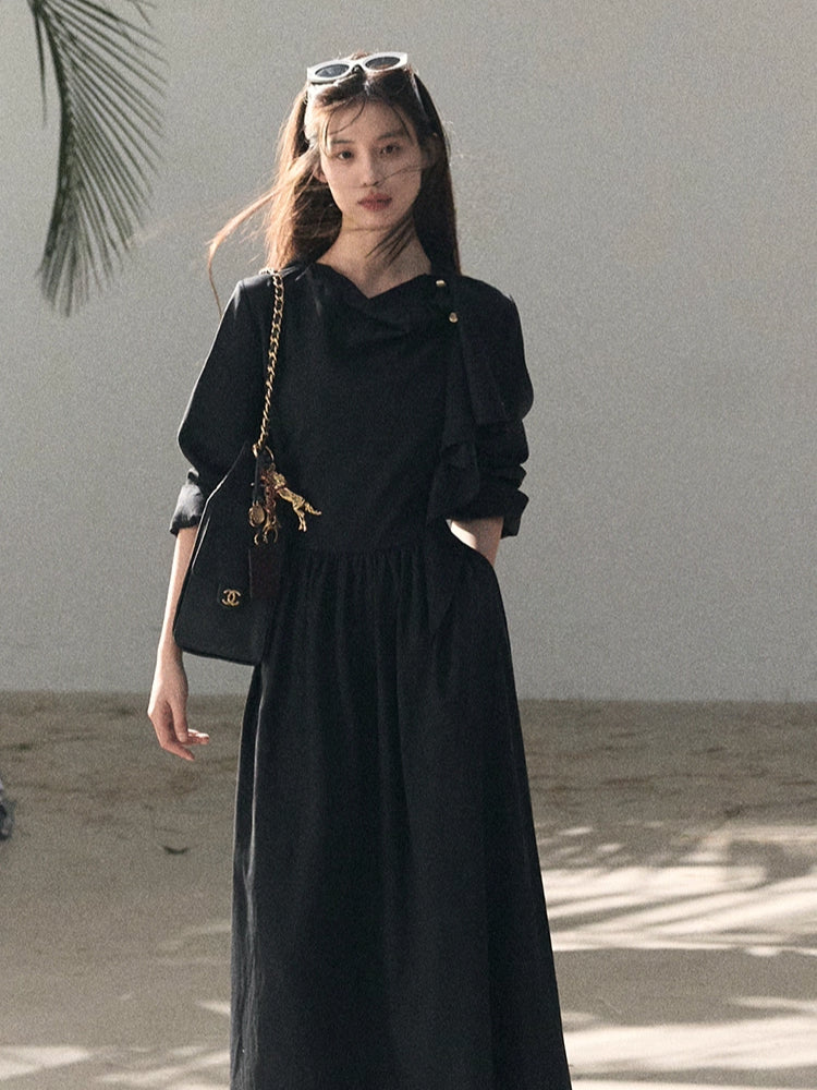 Ribbon Waist-Cinched Maxi Dress