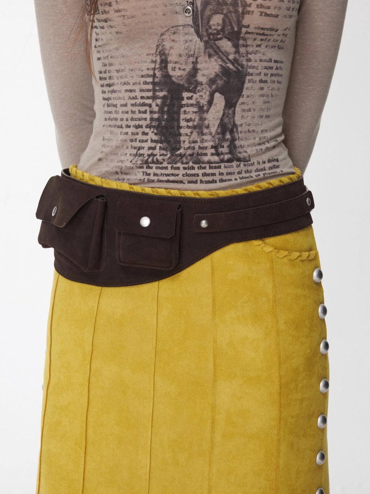 Vintage Suede Multi-Pocket Utility Waist Bag