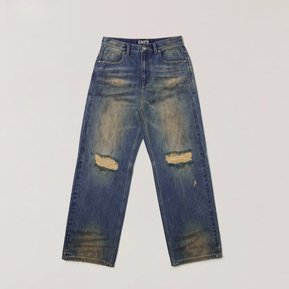 Desert Relic Straight-Leg Distressed Jeans