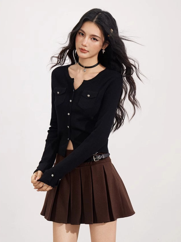 High-Waist Pleated Skirt