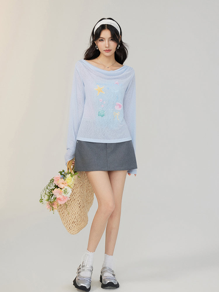 Pile Collar Lace Fake Two-piece Sunscreen T-shirt
