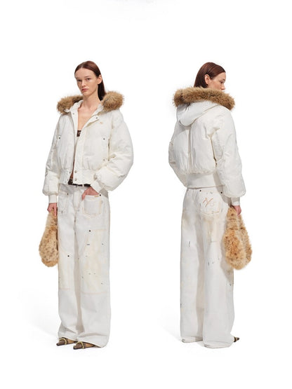 Polar Eco-Faux Fox Fur Down Jacket