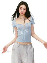 Bowknot Lyocell Knit T-shirt - CHINASQUAD