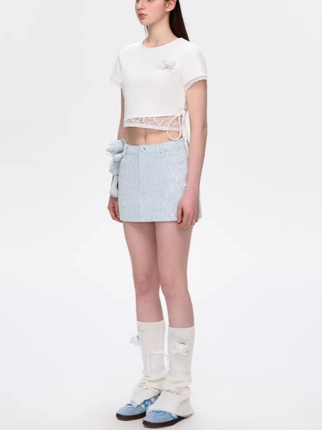 Sweet Lace Teddy Bear Slouchy Leg Warmers