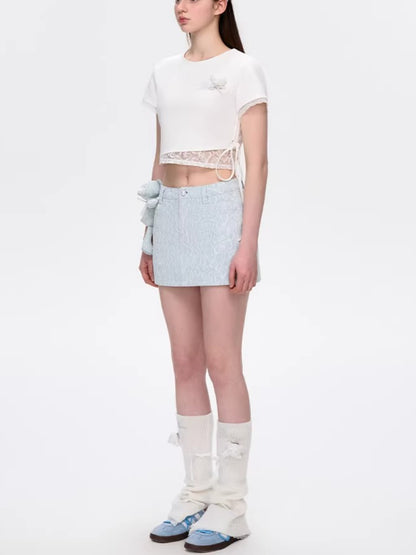 Sweet Lace Teddy Bear Slouchy Leg Warmers