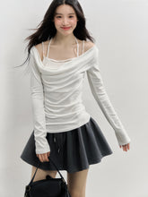 Beaded Halter Fake Two- Piece Blouse - CHINASQUAD