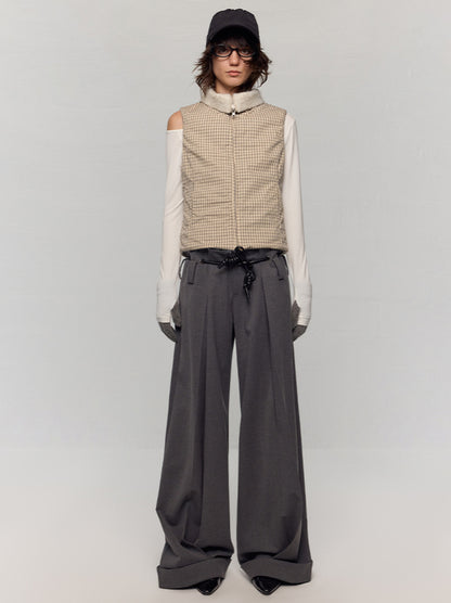 Wool Blend Wide-Leg Pants