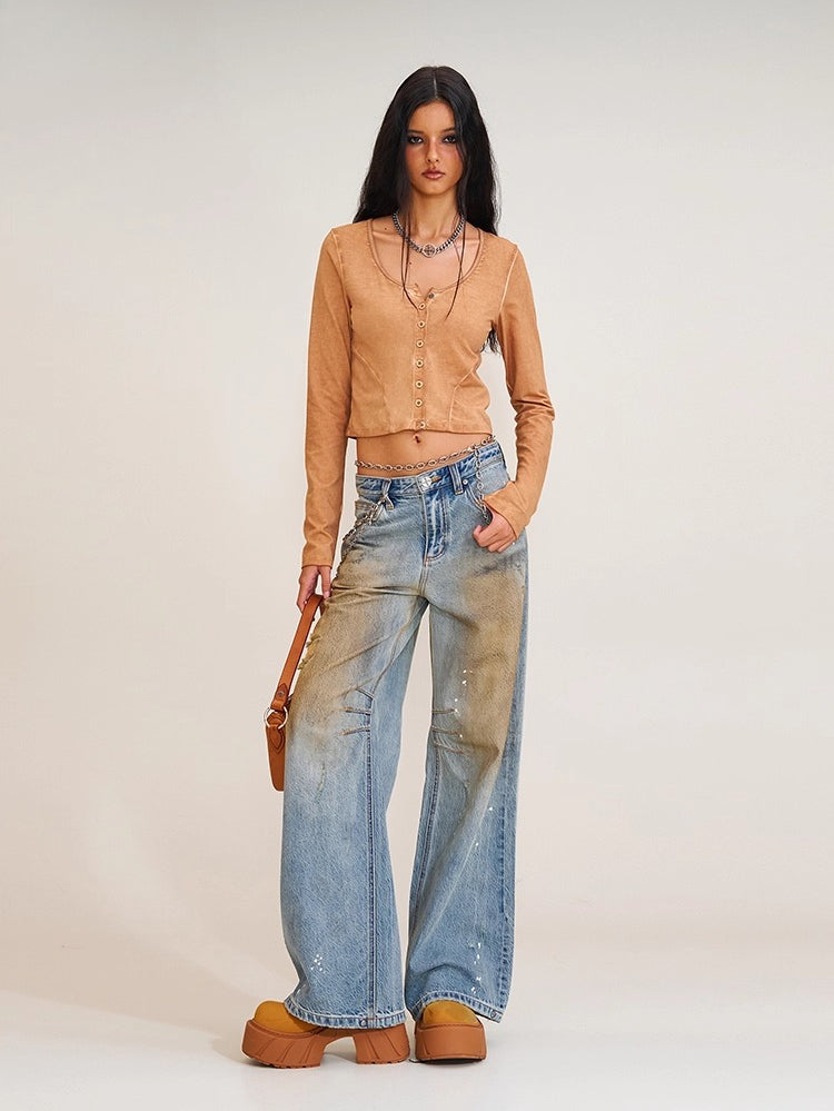 Origin of Wildness Wide-Leg Denim Pants