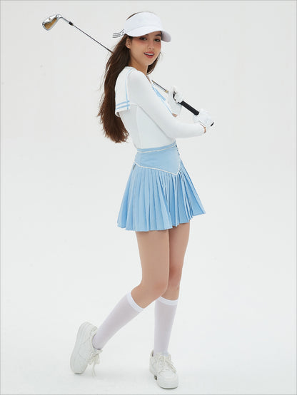 Golf Sailor Collar Shirt &amp; Skirt Set