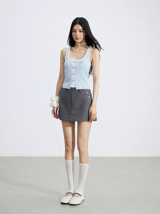 Layered Illusion Knit U-Neck Tank Top