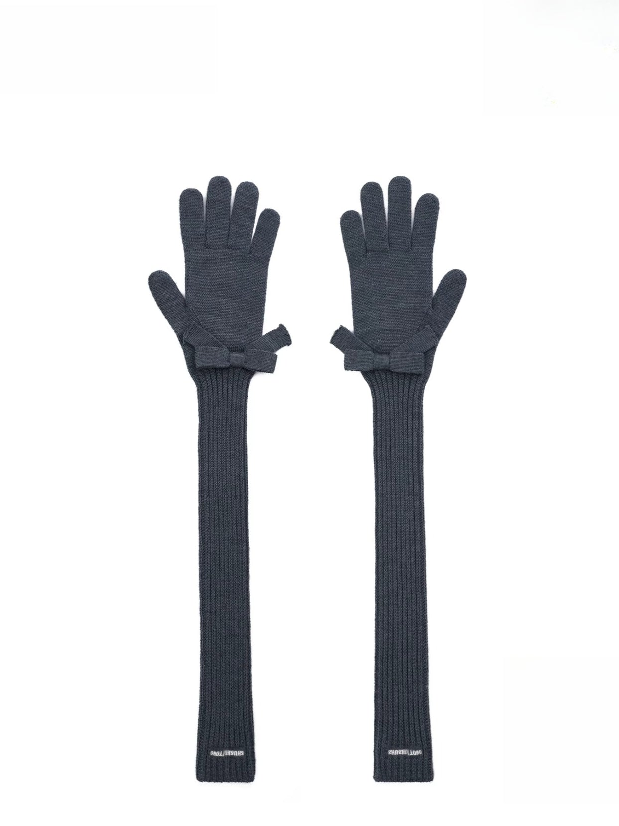 Textured Wool-Blend Knit Gloves
