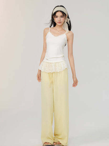 Cool and Drapey Ice Silk Wide-Leg Pants - CHINASQUAD