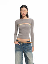 Wool Real Two-piece Layered Knit Crewneck - CHINASQUAD