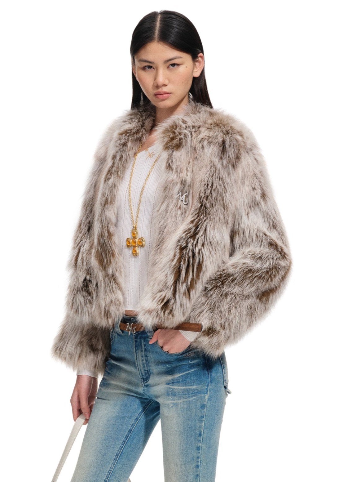 Fox Fur Stand-Collar Jacket