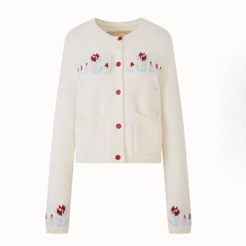 Wool-Blend Embroidered Knit Set